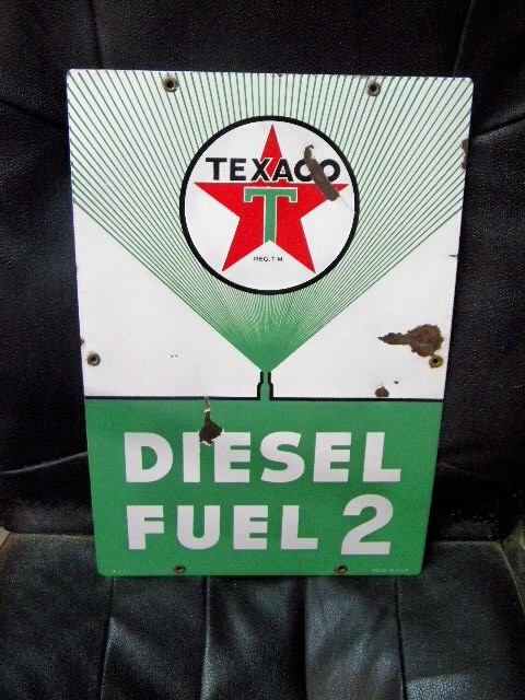 $OLD Texaco Diesel Fuel 2 PPP Porcelain Pump Sign