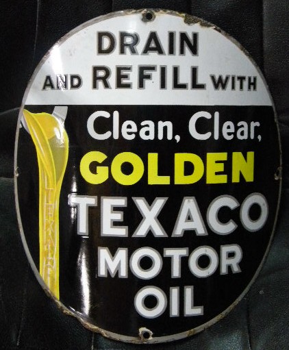 $OLD Texaco Curved Porcelain PPP Sign