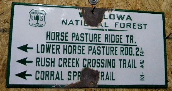 $OLD Porcelain National Forest Service Sign Horse Trail Oregon/Idaho