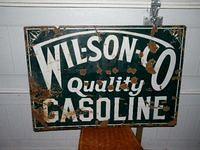 $OLD Wilson Co Gasoline Porcelain Sign