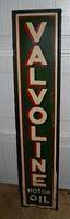 Valvoline Motor Oils Vertical Tin Sign with Wooden Frame $425