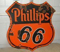 $OLD Original Phillips 66 Sign with White around 66s - HTF