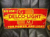 $OLD GM Delco Light Tin Sign