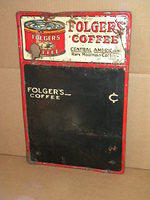 $OLD Folgers Coffee Tin Menu Board Sign