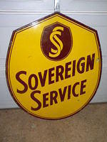 $OLD Sovereign Service Double Sided Porcelain Sign