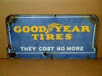 $OLD DBL Sided Porcelain Goodyear Sign