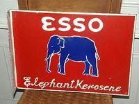 $OLD Esso Kerosene Porcelain Flange sign