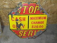 Old Porcelain Small Sized BUS Stop Sign $OLD