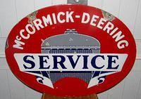 $SOLD McCormick Deering Double Sided Porcelain Service Tractor Sign