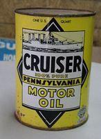 $OLD Cruiser Pennsylvania Motor Oil Picture Quart can
