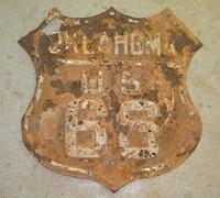 $OLD Original Route 66 Oklahoma Route Shield Sign Fully Embossed 1930s