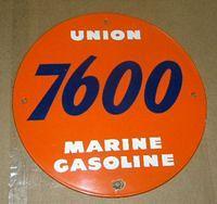 $OLD Union 7600 Marine Porcelain Gas Pump Sign