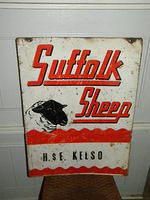$OLD Suffolk Sheep Double Sided Tin Sign