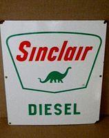 $OLD Sinclair Diesel Porcelain Gas Pump Sign