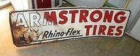 $OLD Armstrong Tires Tin Sign w/ Rhino