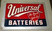 $OLD Universal Batteries Tin Sign w/ Heart Logo