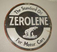 Zerolene 24 Inch Single Sided Porcealin Sign ORIGINAL $old