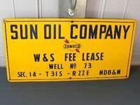 $OLD Sunoco Sun Oil Co Lease Porcelain Sign