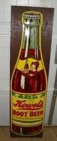 $OLD Embossed Howell's Root Beer Bottle Sign Tin Original