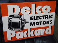 $OLD Delco Packard Electric Motors Tin Sign