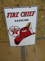 $OLD Texaco Fire Chief Porcelain Pump Plate Sign