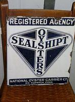 $OLD Sealshipt Oysters Porcelain Flange sign