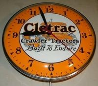 SOLD: Cletrac Clock w/ Crawler Tractor Graphics