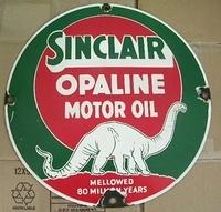 Sinclair Opaline 16 Inch Single Sided Porcelain Sign
