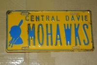 $OLD Central Davie Mohawks License Plate w/ Indian Head Graphics