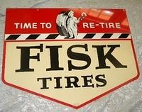 SOLD: Fisk Tires Double Sided Tin Sign