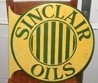 SOLD: Sinclair Oils Double Sided Tin Flange Sign