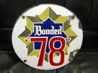 $OLD Bonded 78 PPP Porcelain Gas Pump Plate Sign