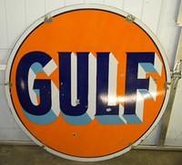 $OLD Gulf 42 Inch DSP Porcelain Sign
