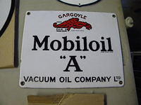 $OLD Mobil Oil A Porcelain Sign