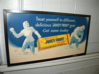 $OLD Wrigley's Gum Cardboard / Trolley Sign w/ Graphics #2