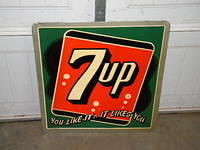 $OLD Original Emb 7 UP Tin Sign