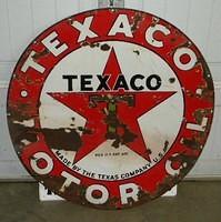 $OLD Texaco Motor Oil SSP 42 Inch Porcelain Sign
