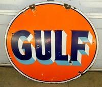$OLD 30 Inch Gulf DSP Porcelain Sign