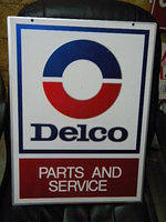 $OLD DBL Sided Tin/Aluminum AC Delco Parts Service Sign