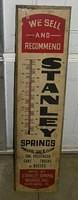 $OLD Stanley Springs Tin Thermometer Sign Pennsylvania