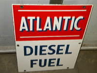 $OLD Atlantic PPP Diesel Porcelain Gas Pump Sign