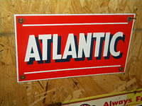 $OLD Atlantic Porcelain Gas Pump Sign